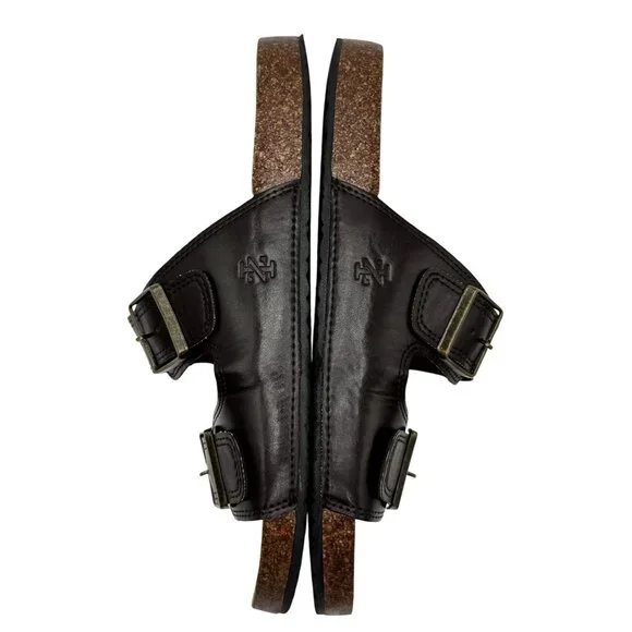 Izod Size 9 Men Nathaniel Black Sandals  Adjustable Buckles & Cushioned Footbed - Picture 5 of 11